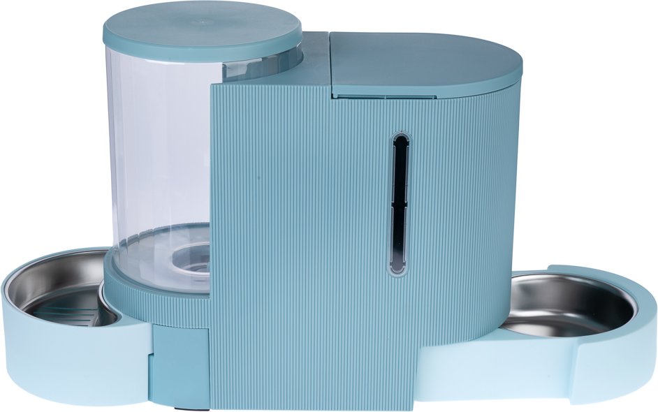 TIAKI Futter- und Wasserspender, hellblau - bis 2,65 kg Trockenfutter & 6 l Wasser