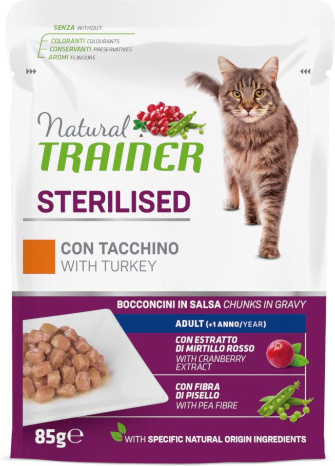 Natural Trainer Adult Sterilised - 24 x 85 g Truthahn