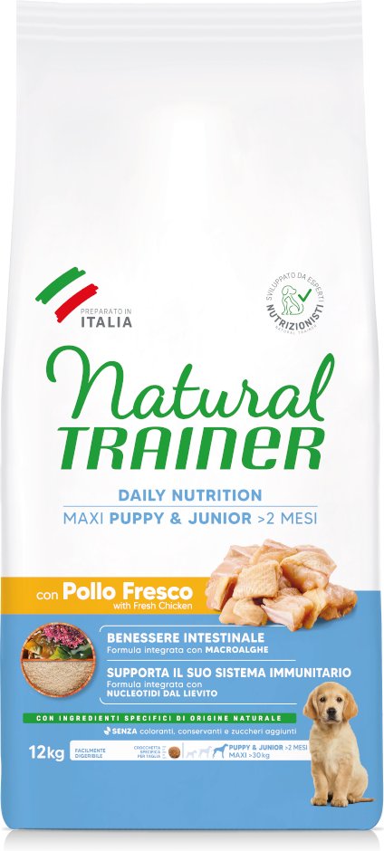 Natural Trainer Puppy & Junior Maxi mit Huhn - Sparpaket: 2 x 12 kg