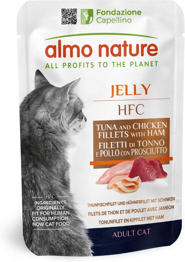 Sparpaket Almo Nature HFC Jelly Pouch 24 x 55 g - Thunfisch, Huhn und Schinken