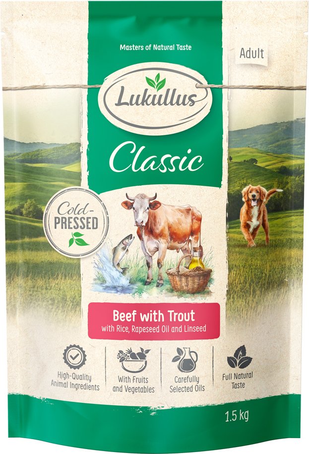 Lukullus Kaltgepresst Rind & Forelle - 1,5 kg: neue Rezeptur