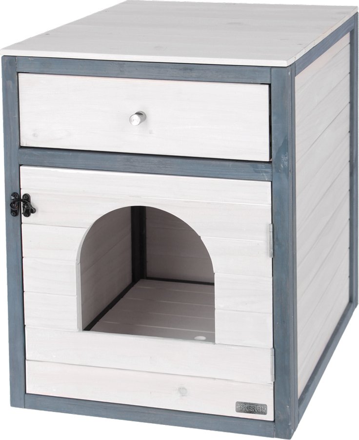 Kerbl Pet Katzenschrank Ida - weiß / grau