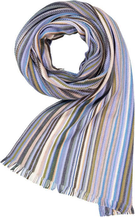 DANTE Herren Schal blau Woll-Stoff gestreift