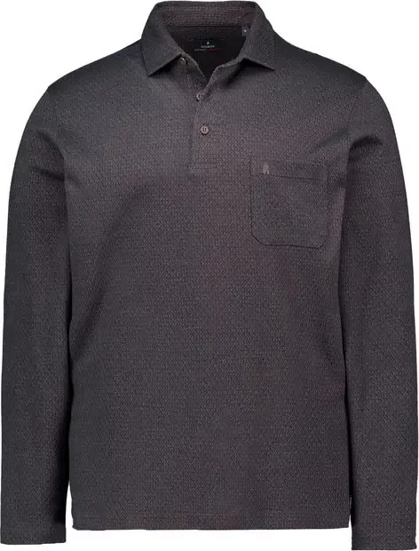 RAGMAN Herren Polo-Shirt grau gemustert