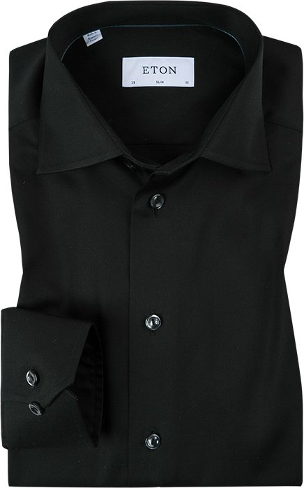 Thumbnail - ETON Herren Hemd schwarz Slim Fit