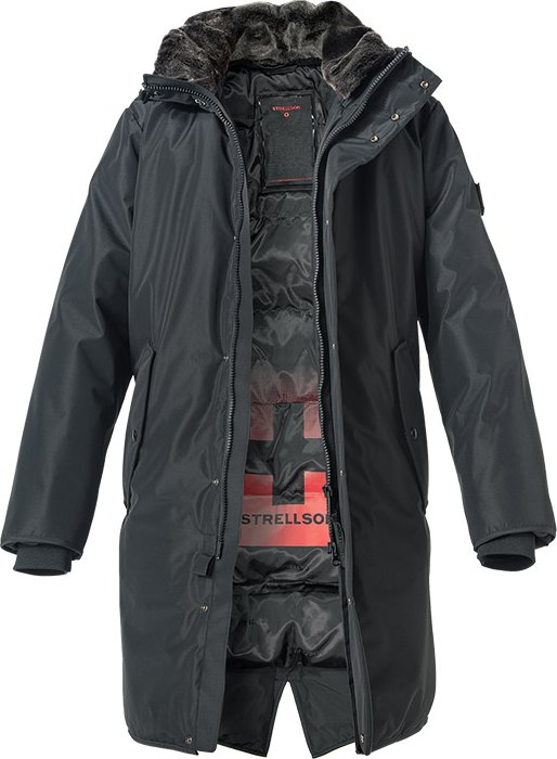 Strellson Herren Parka schwarz unifarben
