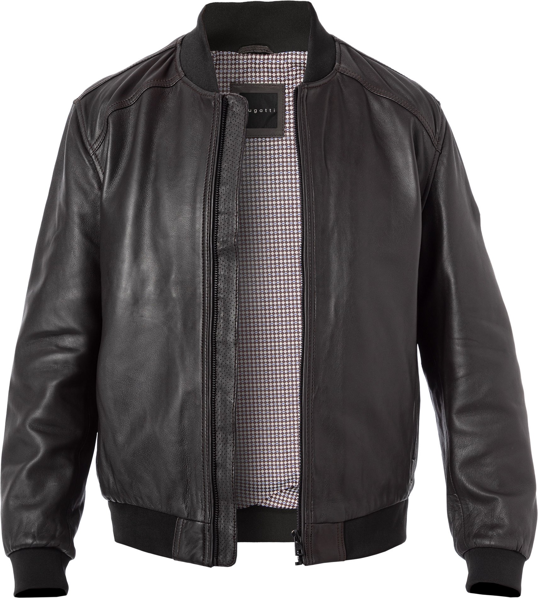 Thumbnail - bugatti Herren Lederjacke braun unifarben