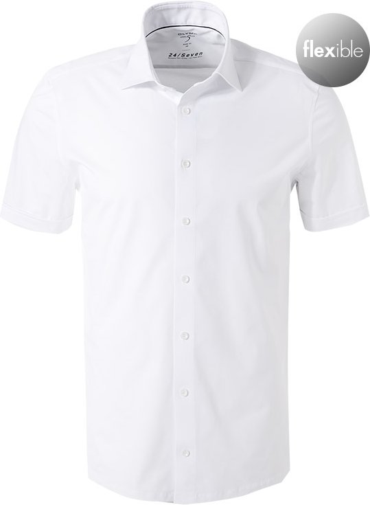 OLYMP Herren Kurzarmhemd weiß