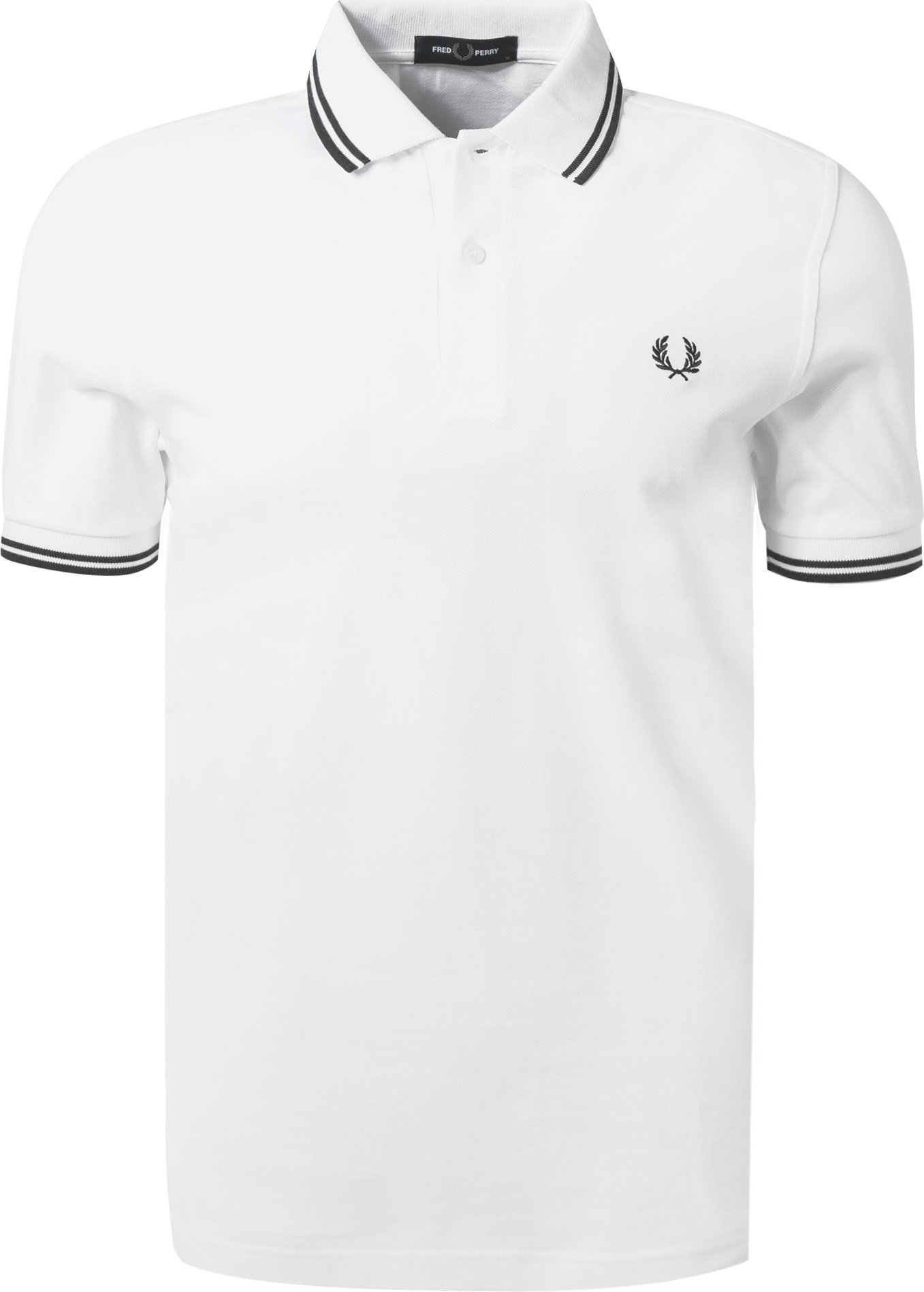 Fred Perry Herren Polo-Shirt weiß Slim Fit