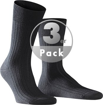 Thumbnail - Falke Herren Socke schwarz Schur-Wolle unifarben