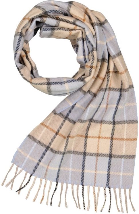 DANTE Herren Schal beige Kashmere-Wolle kariert