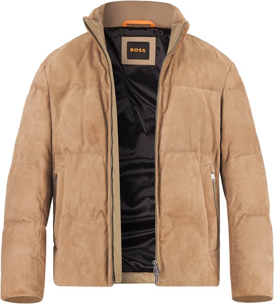 Thumbnail - BOSS Orange Herren Lederjacke beige unifarben