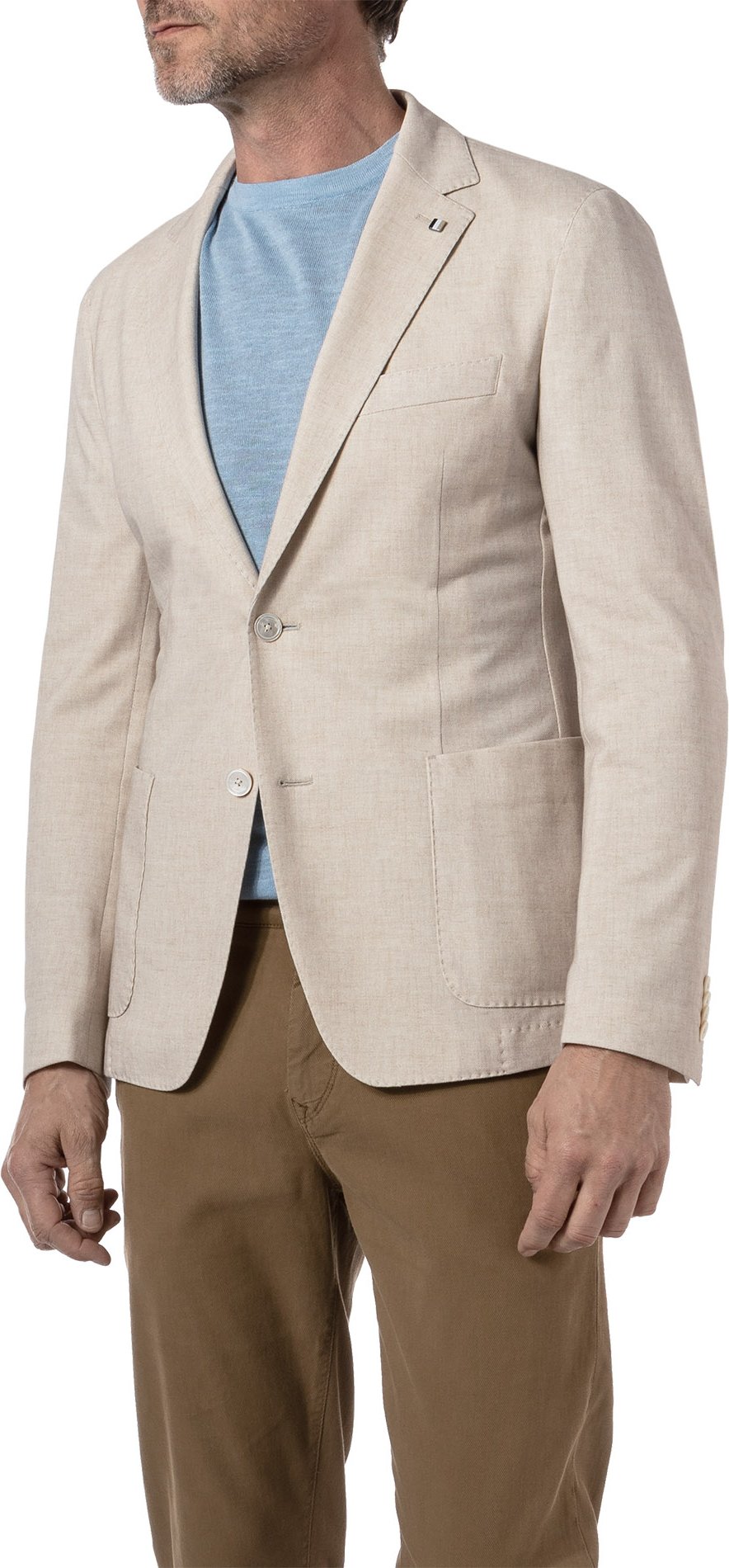 BOSS Black Herren Sakko beige meliert Slim Fit