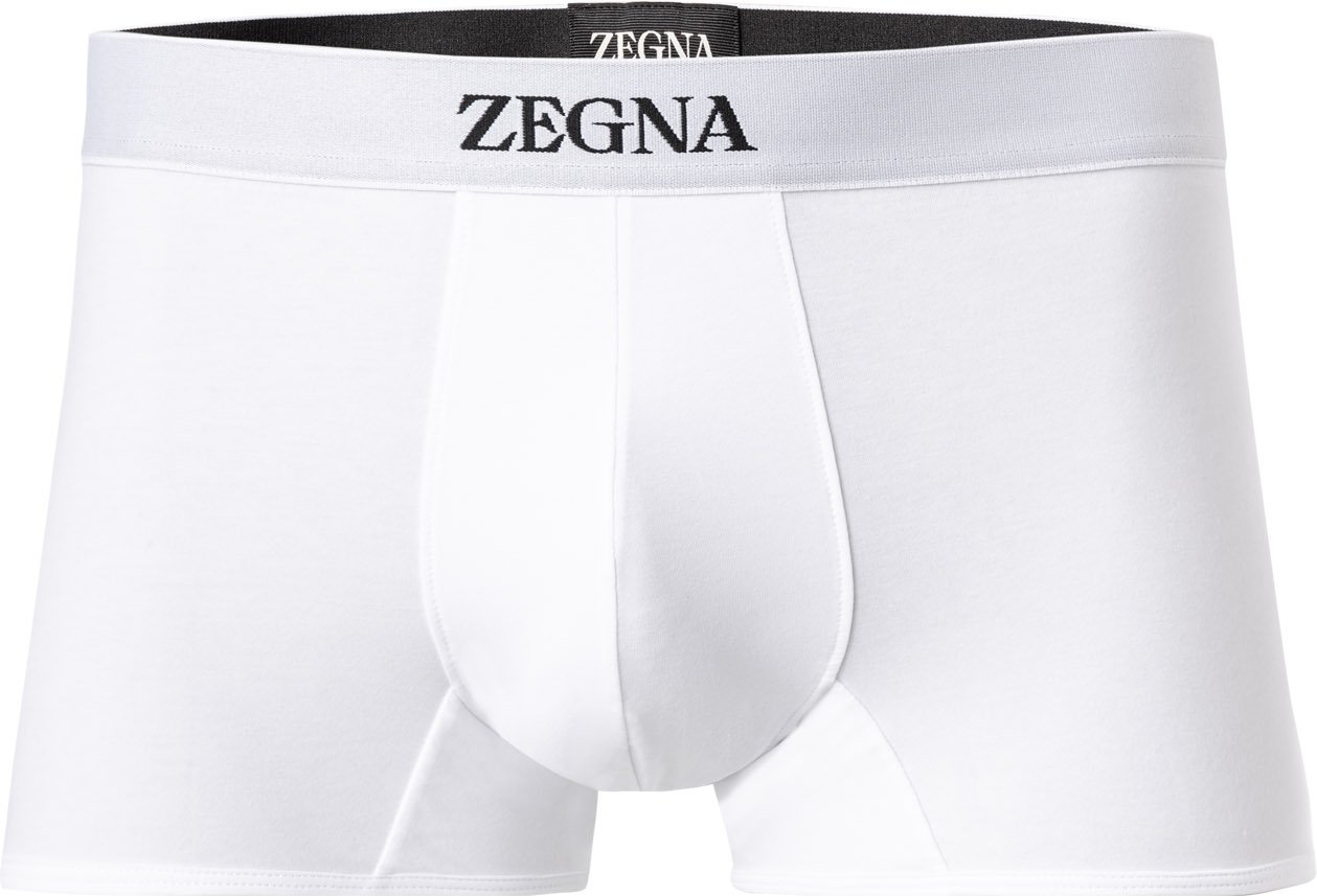 Thumbnail - Ermenegildo Zegna Herren Trunk weiß Baumwolle & Mix unifarben