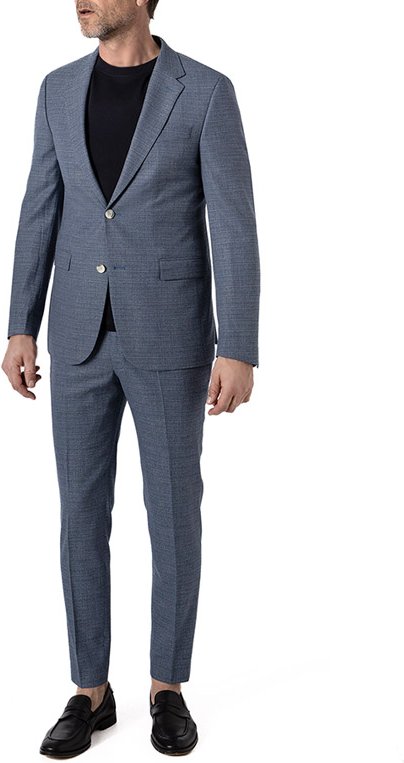 Strellson Herren Anzug blau meliert Slim Fit