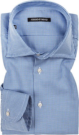 rosso e nero Herren Hemd blau Slim Fit