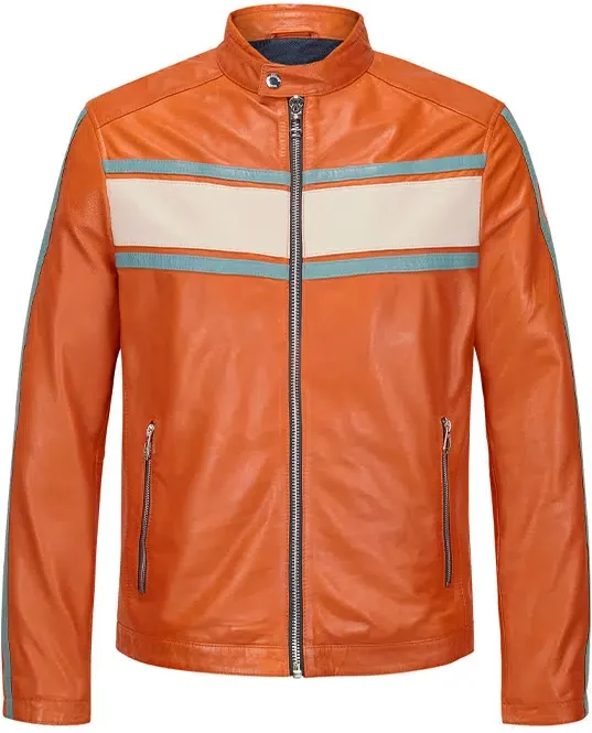 MILESTONE Herren Lederjacke orange