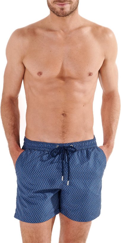 HOM Herren Badeshorts blau Gemustert,unifarben