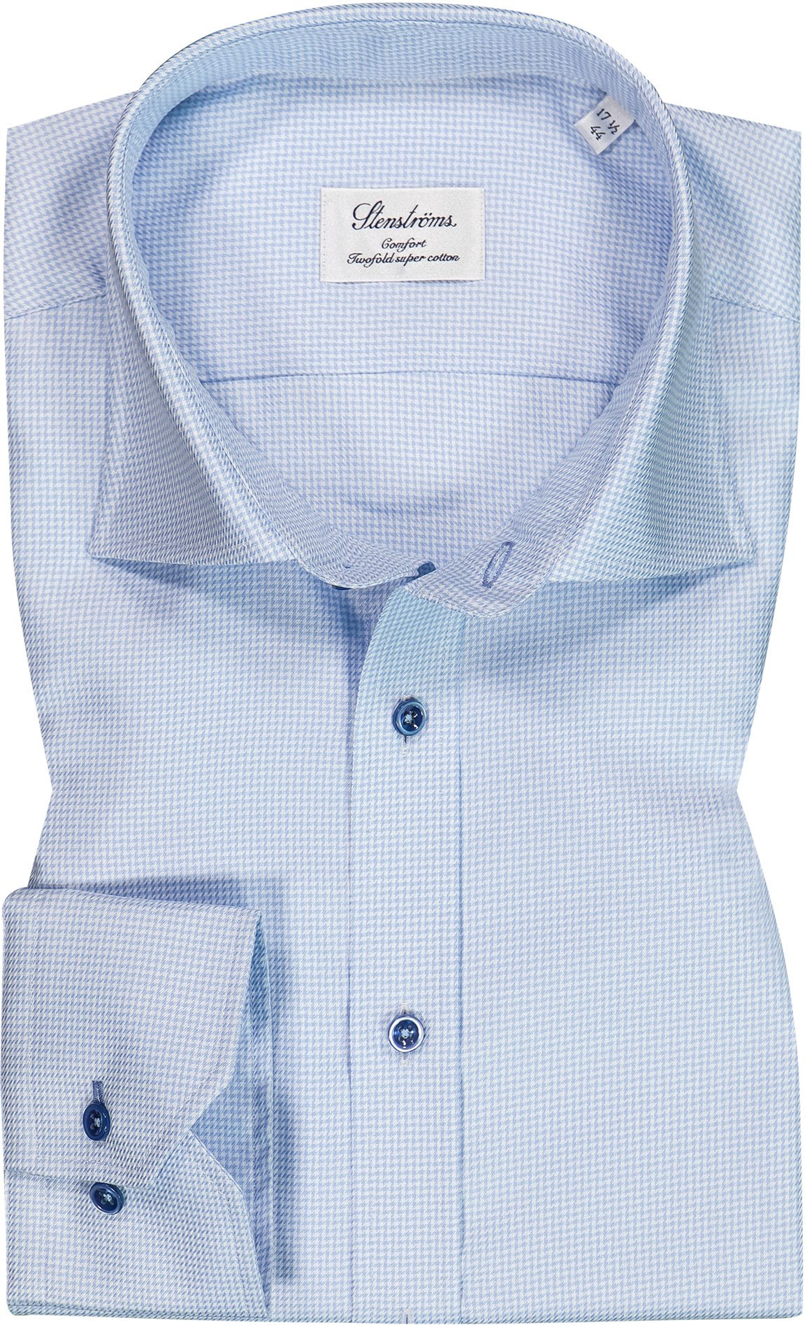 Thumbnail - Stenströms Herren Hemd blau gemustert Comfort Fit