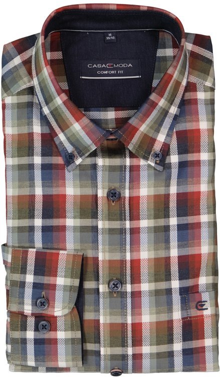 CasaModa Herren Hemd grün kariert Comfort Fit