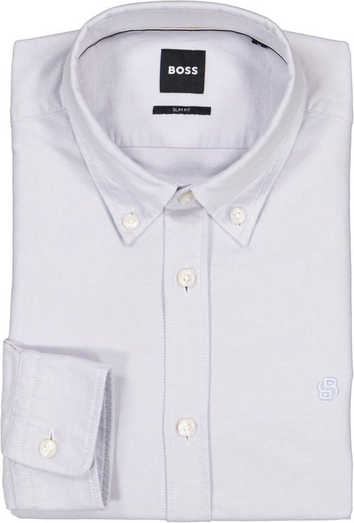 BOSS Black Herren Hemd blau meliert Slim Fit