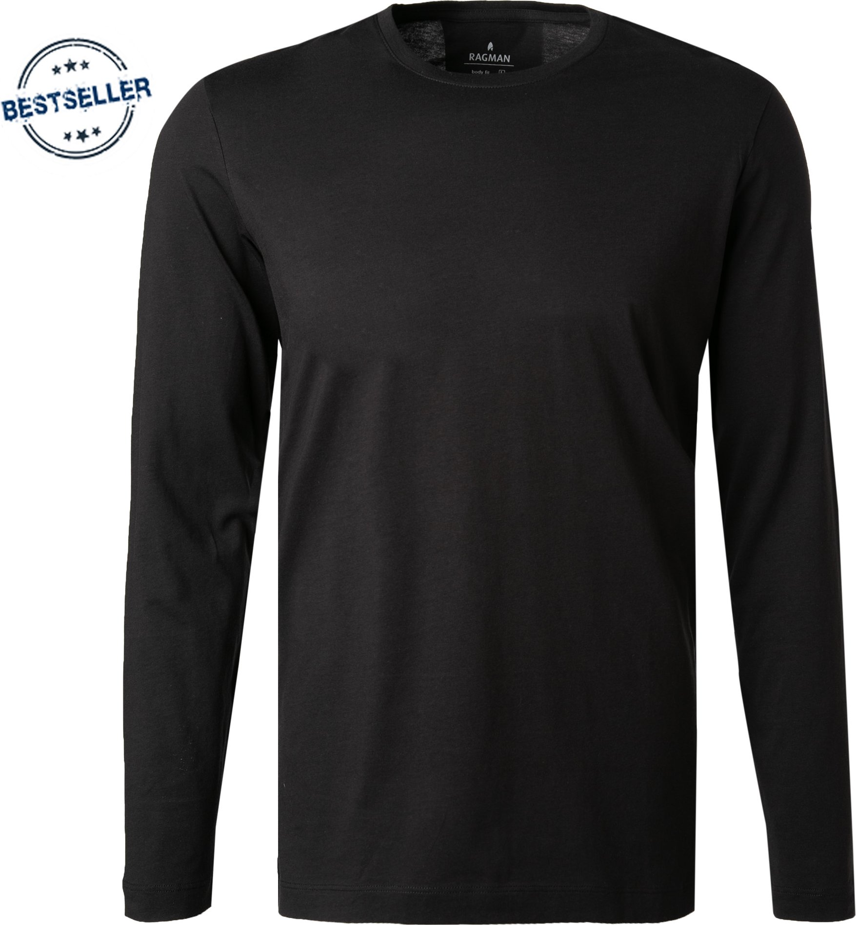 Thumbnail - RAGMAN Herren Longsleeve schwarz