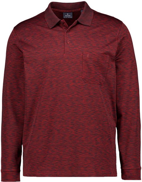 RAGMAN Herren Polo-Shirt rot meliert