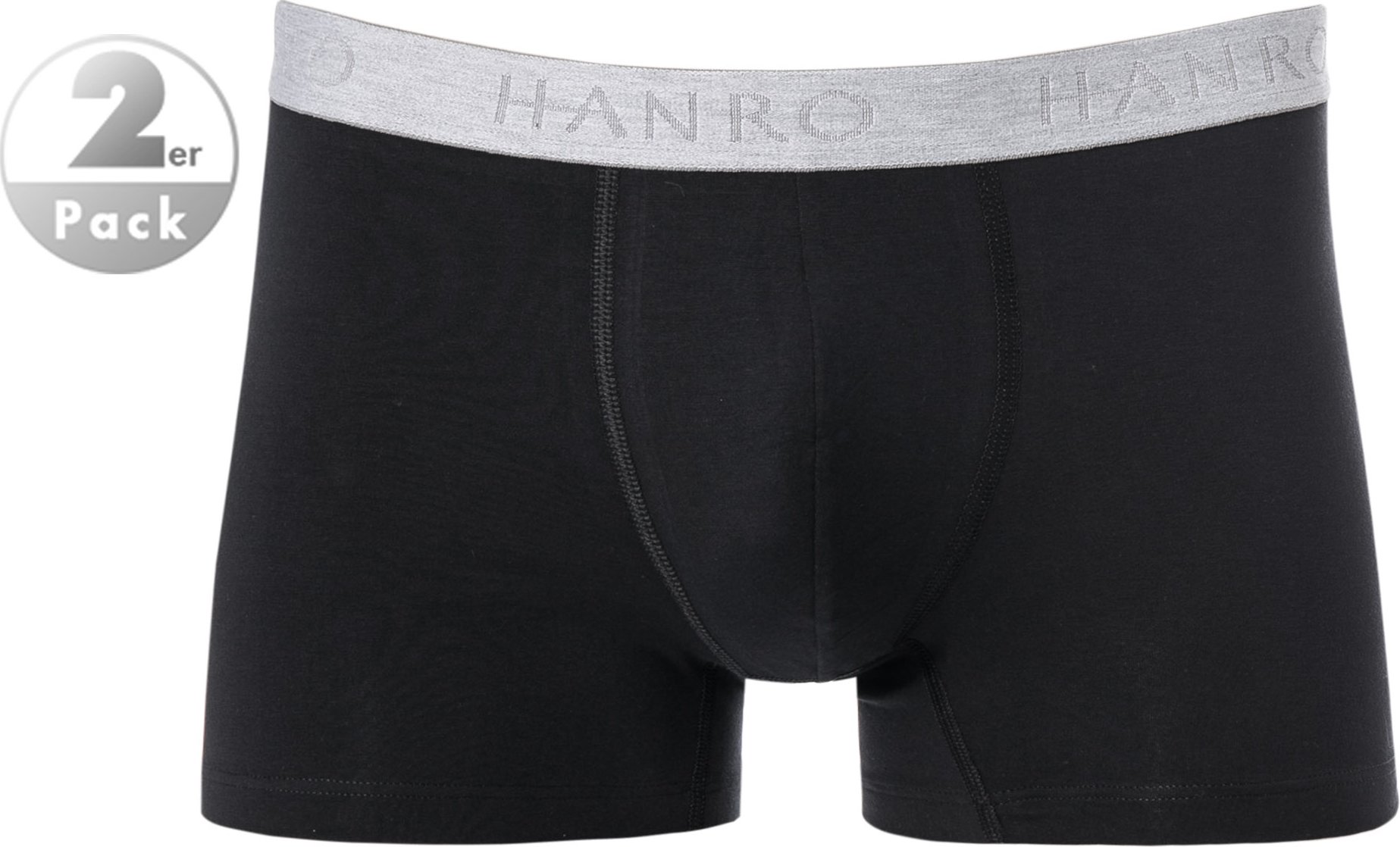 Thumbnail - HANRO Herren Pants schwarz Baumwolle & Mix unifarben