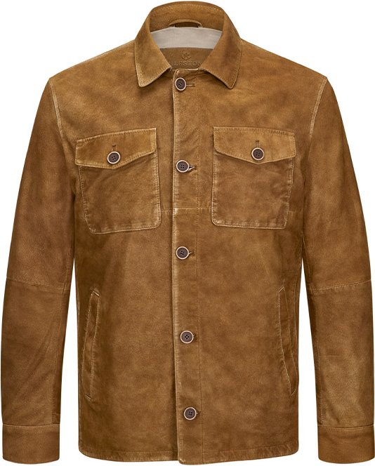 MILESTONE Herren Lederjacke braun