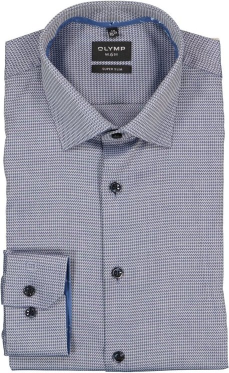 Thumbnail - OLYMP Herren Hemd blau meliert Slim Fit