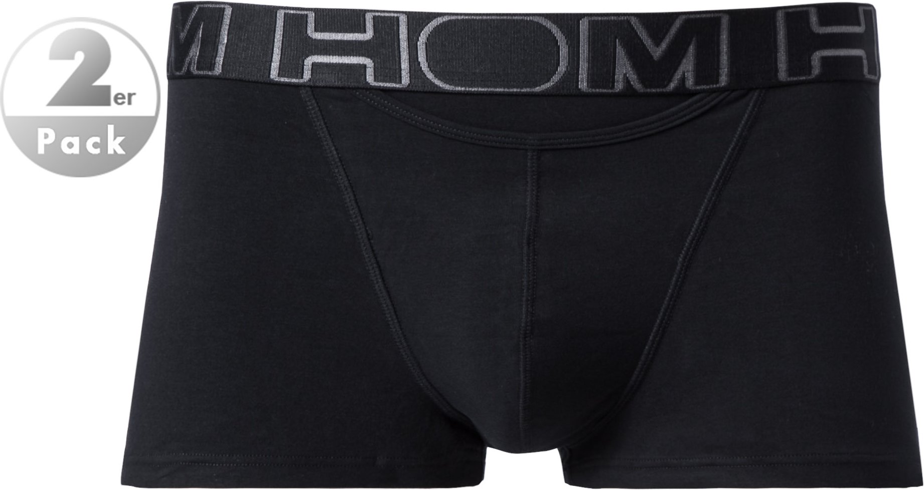 Thumbnail - HOM Herren Trunks schwarz Baumwolle & Mix unifarben