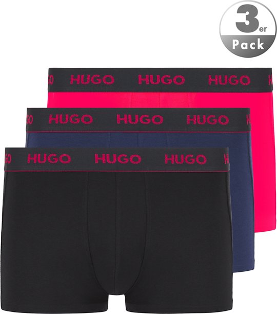 Thumbnail - HUGO Herren Trunks blau Baumwolle & Mix unifarben