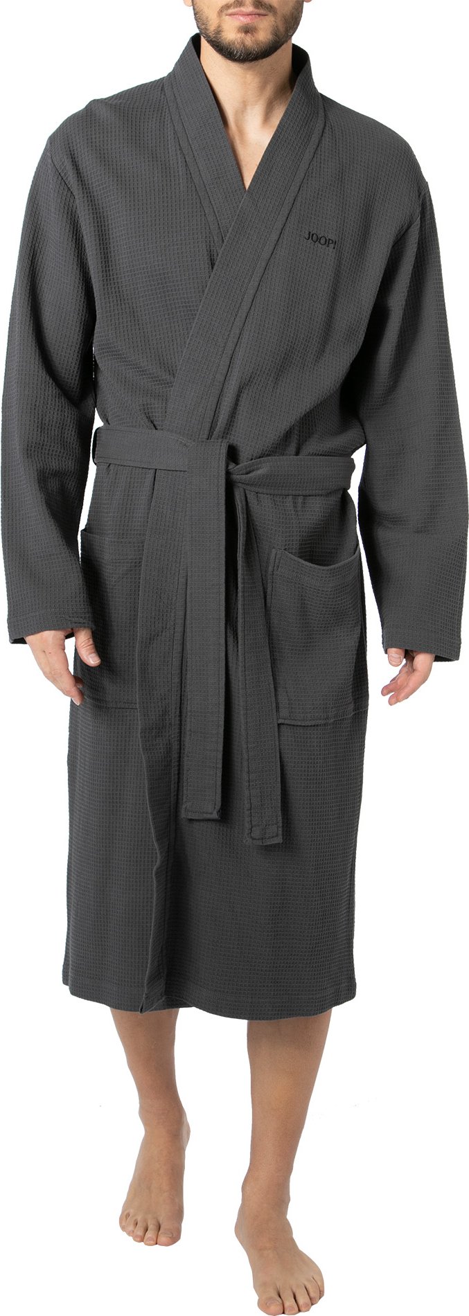 Thumbnail - JOOP! Herren Bademantel grau Baumwolle & Mix unifarben