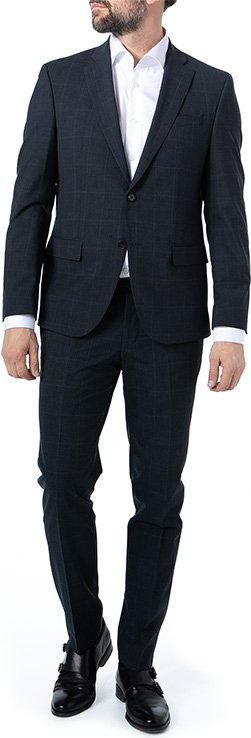 Pierre Cardin Herren Anzug blau kariert