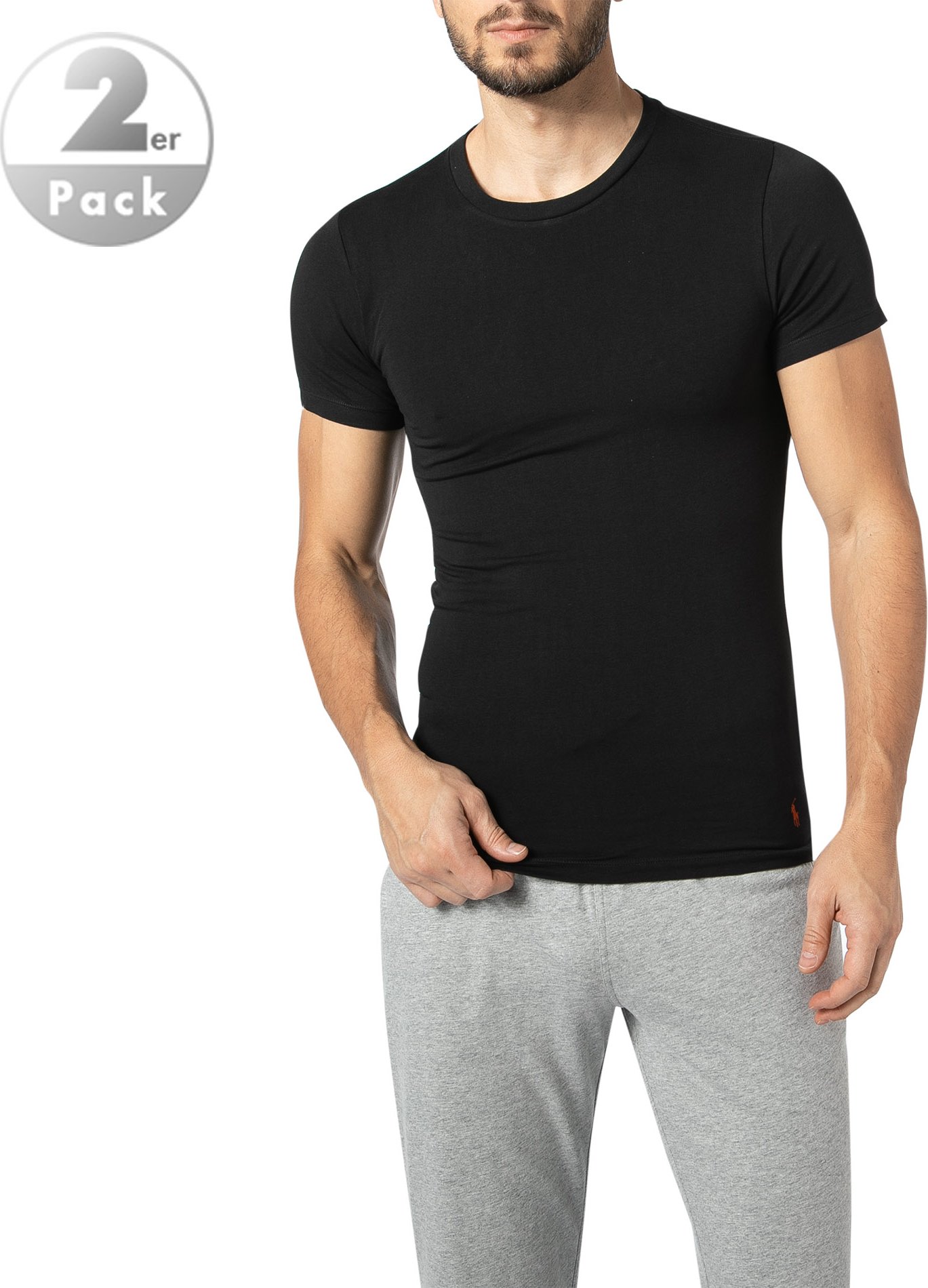 Polo Ralph Lauren Herren T-Shirts schwarz Baumwolle & Mix unifarben