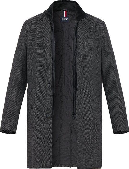 HECHTER PARIS Herren Mantel grau unifarben
