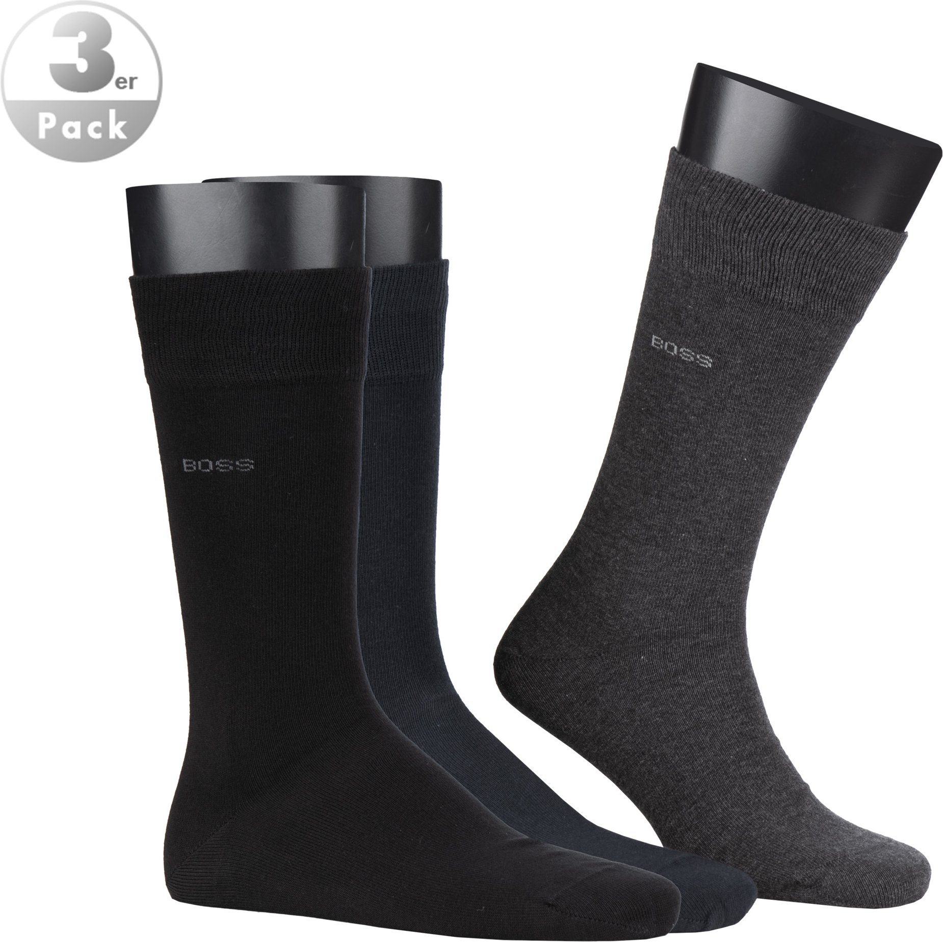 BOSS Black Herren Socken blau Baumwolle & Mix unifarben