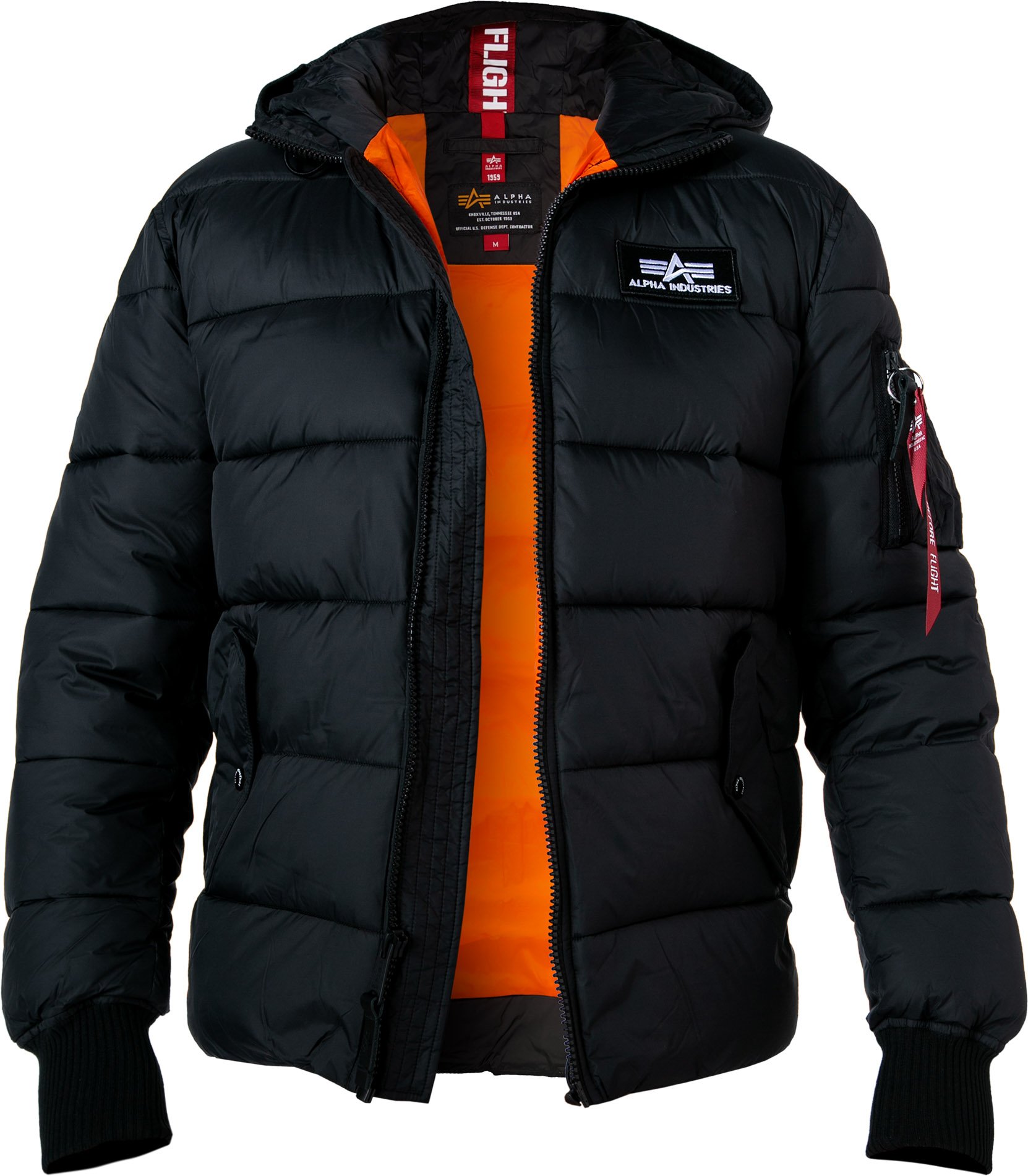 ALPHA INDUSTRIES Herren Steppjacke schwarz unifarben