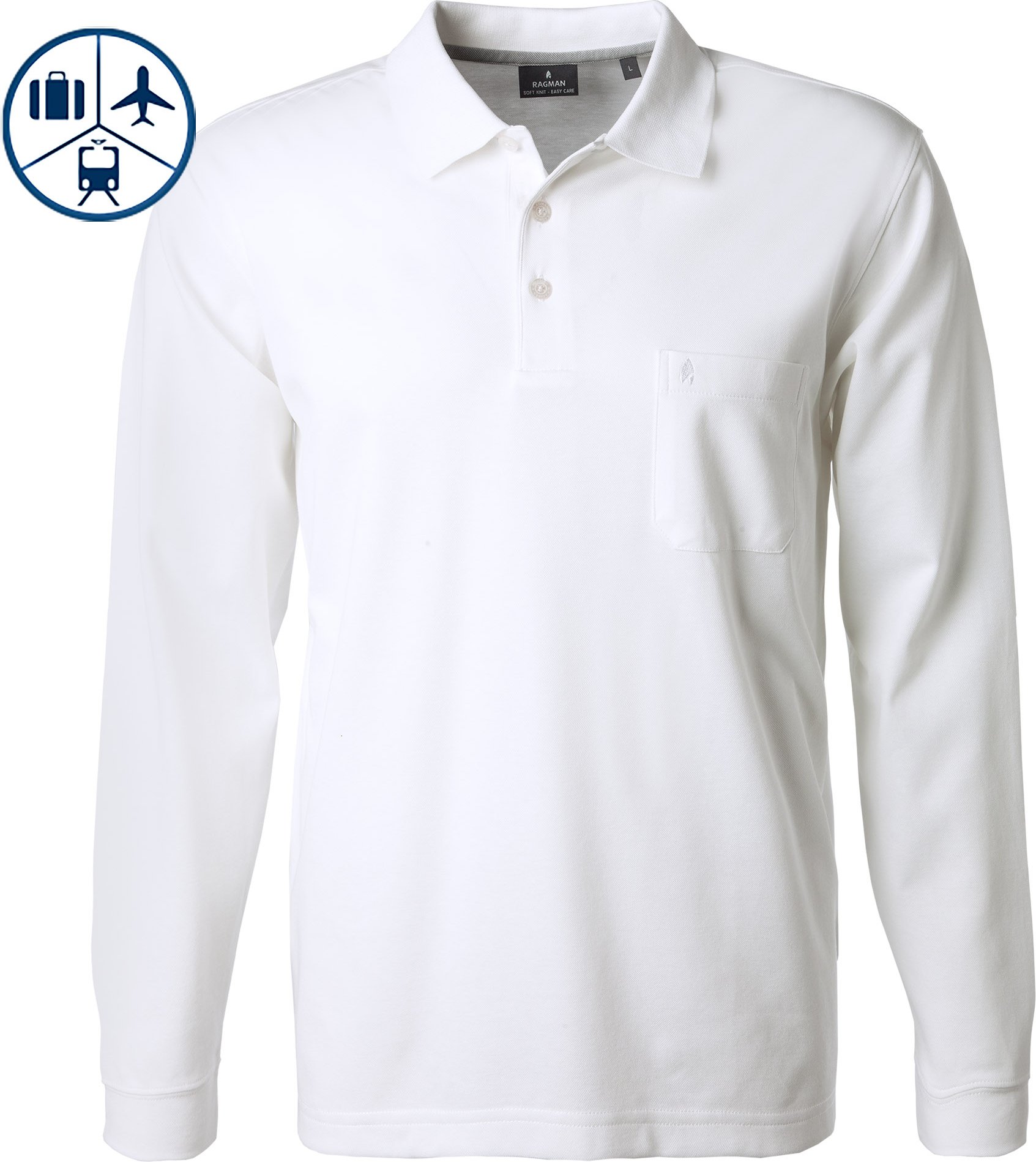 Thumbnail - RAGMAN Herren Polo-Shirt weiß
