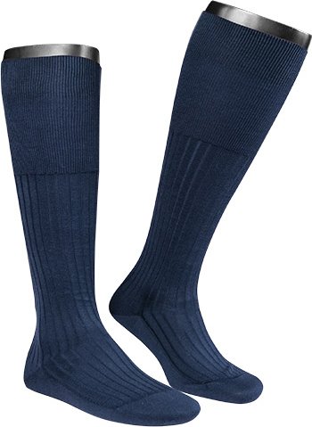 Thumbnail - Falke Herren Kniestrümpfe blau Piuma Baumwolle unifarben