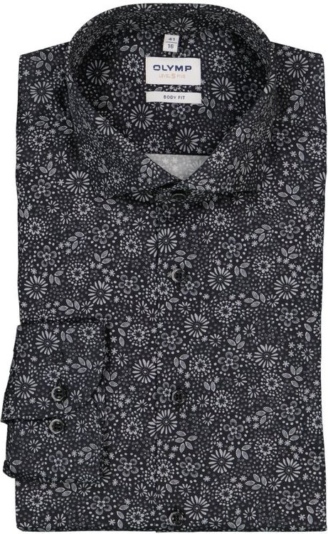 OLYMP Herren Hemden grau geblümt