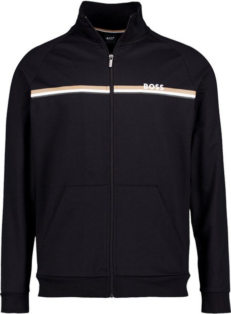 BOSS Black Herren Sweatjacke schwarz unifarben