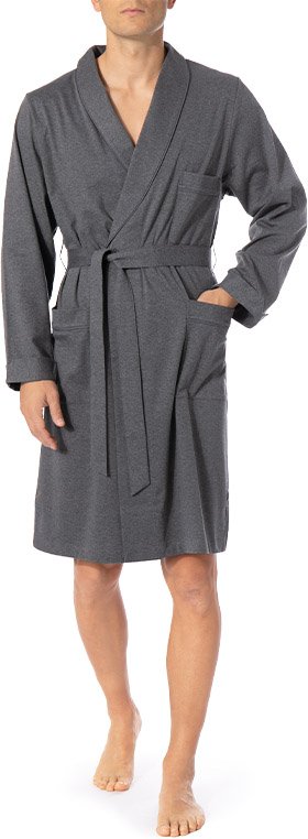 Novila Herren Hausmantel grau meliert