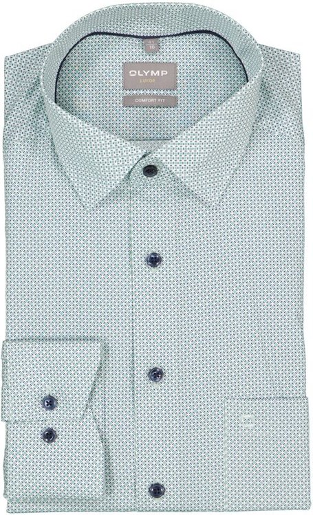 OLYMP Herren Hemd grün gemustert Comfort Fit