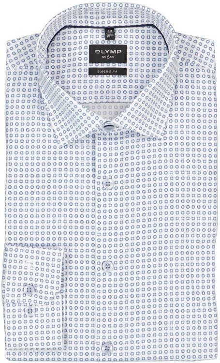 OLYMP Herren Hemd weiß gemustert Slim Fit