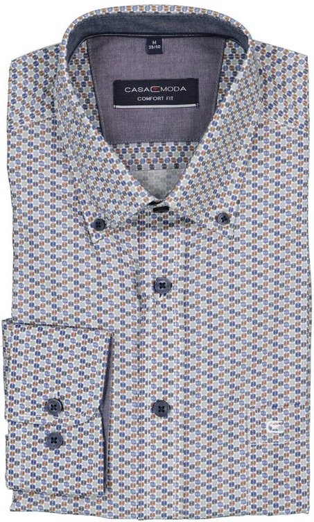 CasaModa Herren Hemd blau gemustert Comfort Fit