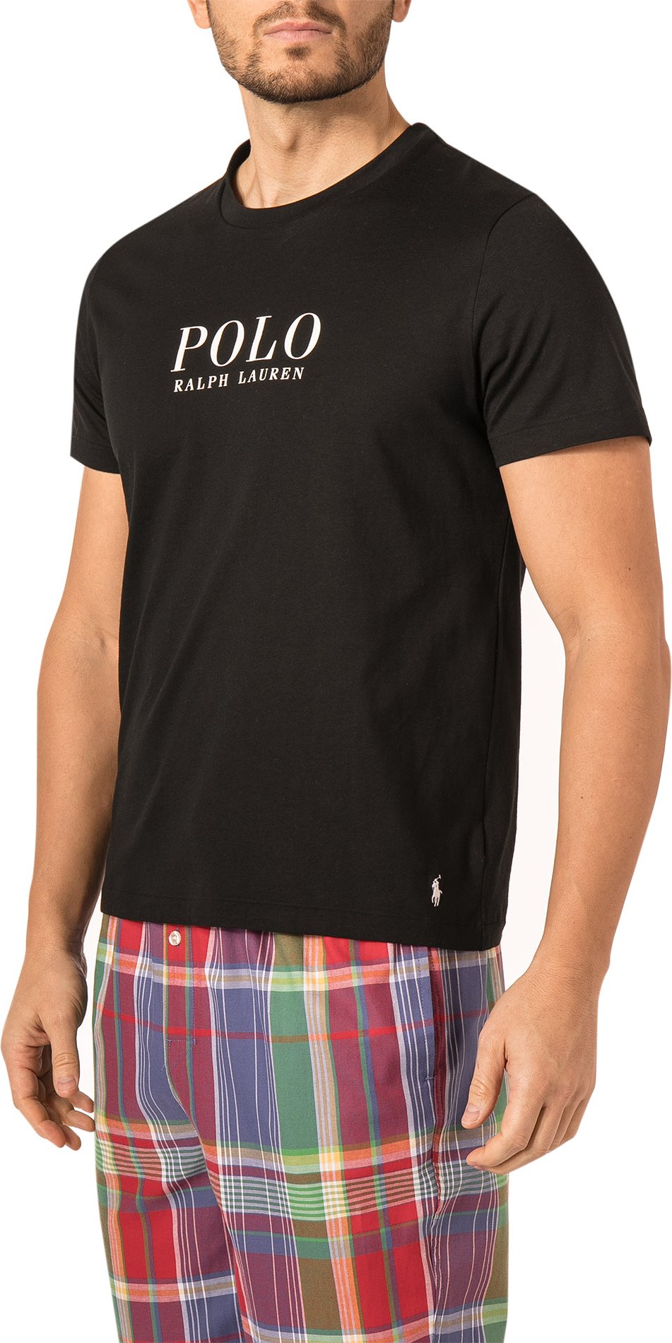 Polo Ralph Lauren Herren T-Shirt schwarz Jersey-Baumwolle unifarben