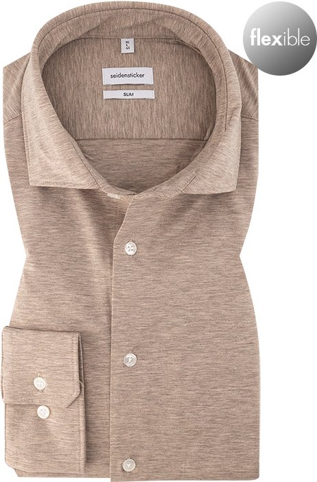 Seidensticker Herren Hemd beige meliert Slim Fit