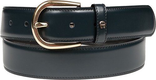 AIGNER Herren Gürtel blau Glattleder