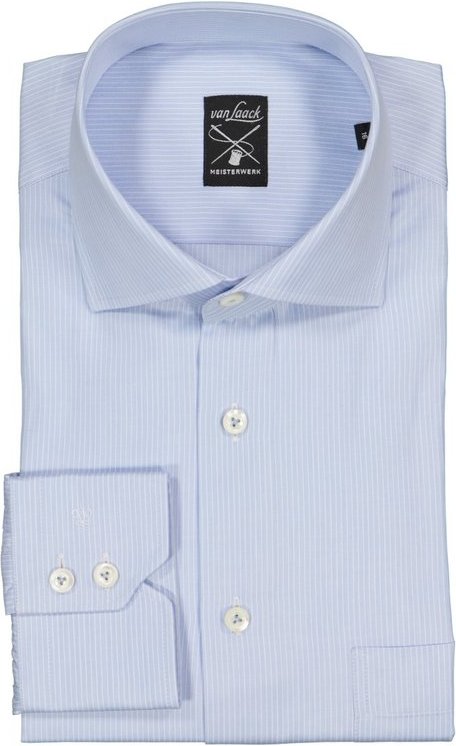van Laack Herren Hemd blau gestreift Comfort Fit